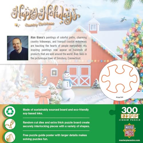 MasterPieces 300 Piece EZ Grip Jigsaw Puzzle - Country Christmas - 18x24