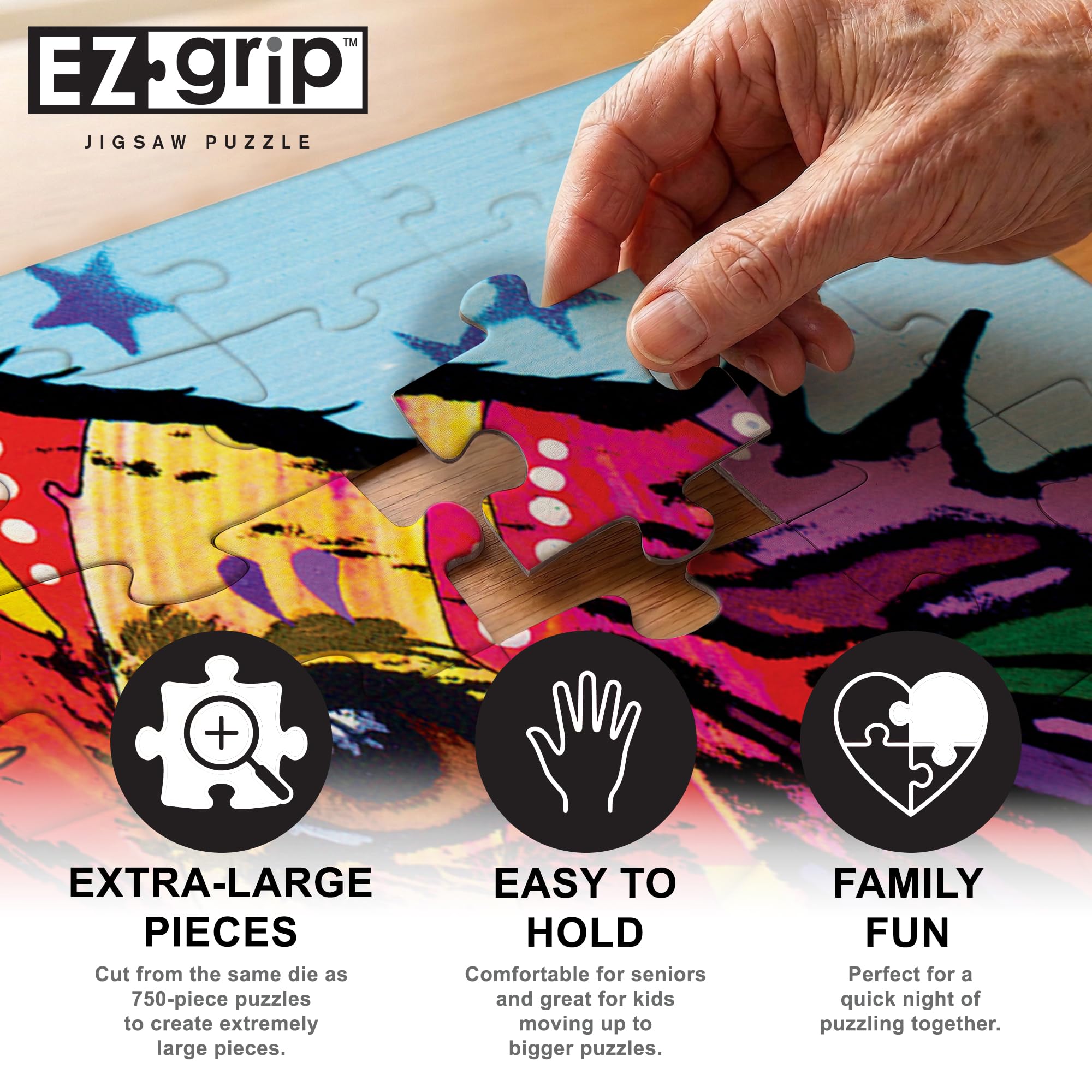 Masterpieces 300 Piece EZ Grip Jigsaw Puzzle - Dog is Love - 18x24 inches Large Piece Puzzle for Seniors and Kids