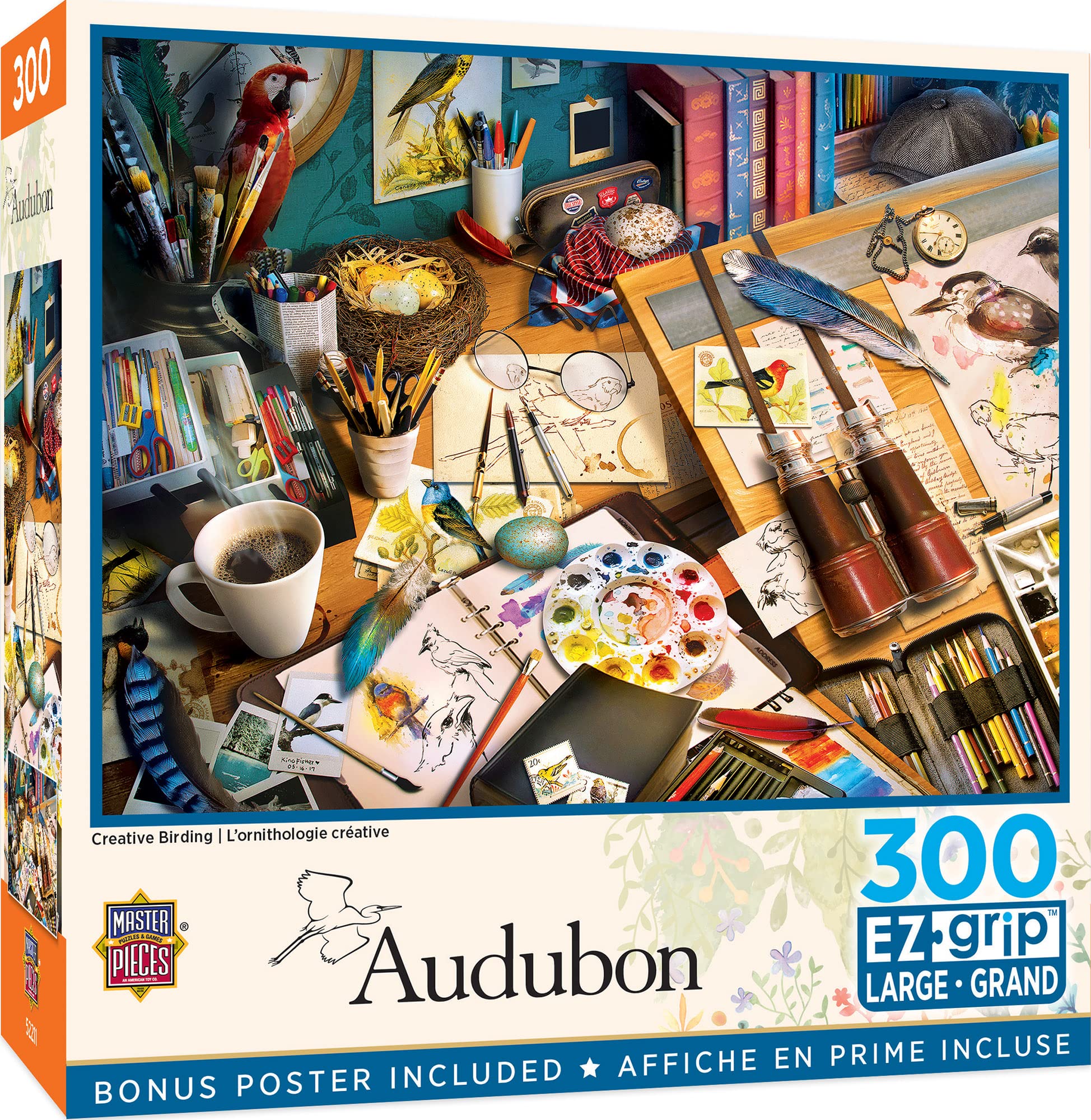 MasterPieces 300 Piece EZ Grip Jigsaw Puzzle – Creative Birding, 18x24 Inches