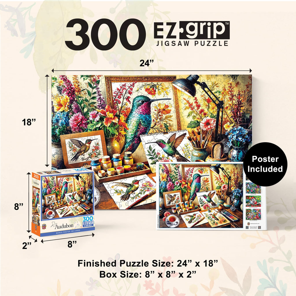 MasterPieces 300 Piece EZ Grip Jigsaw Puzzle – Creative Birding, 18x24 Inches