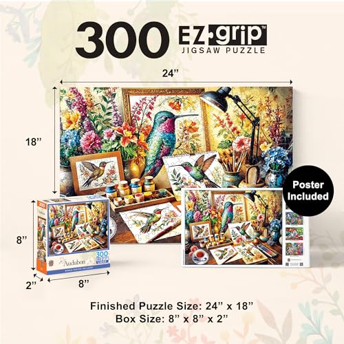 MasterPieces 300 Piece EZ Grip Jigsaw Puzzle – Creative Birding, 18x24 Inches