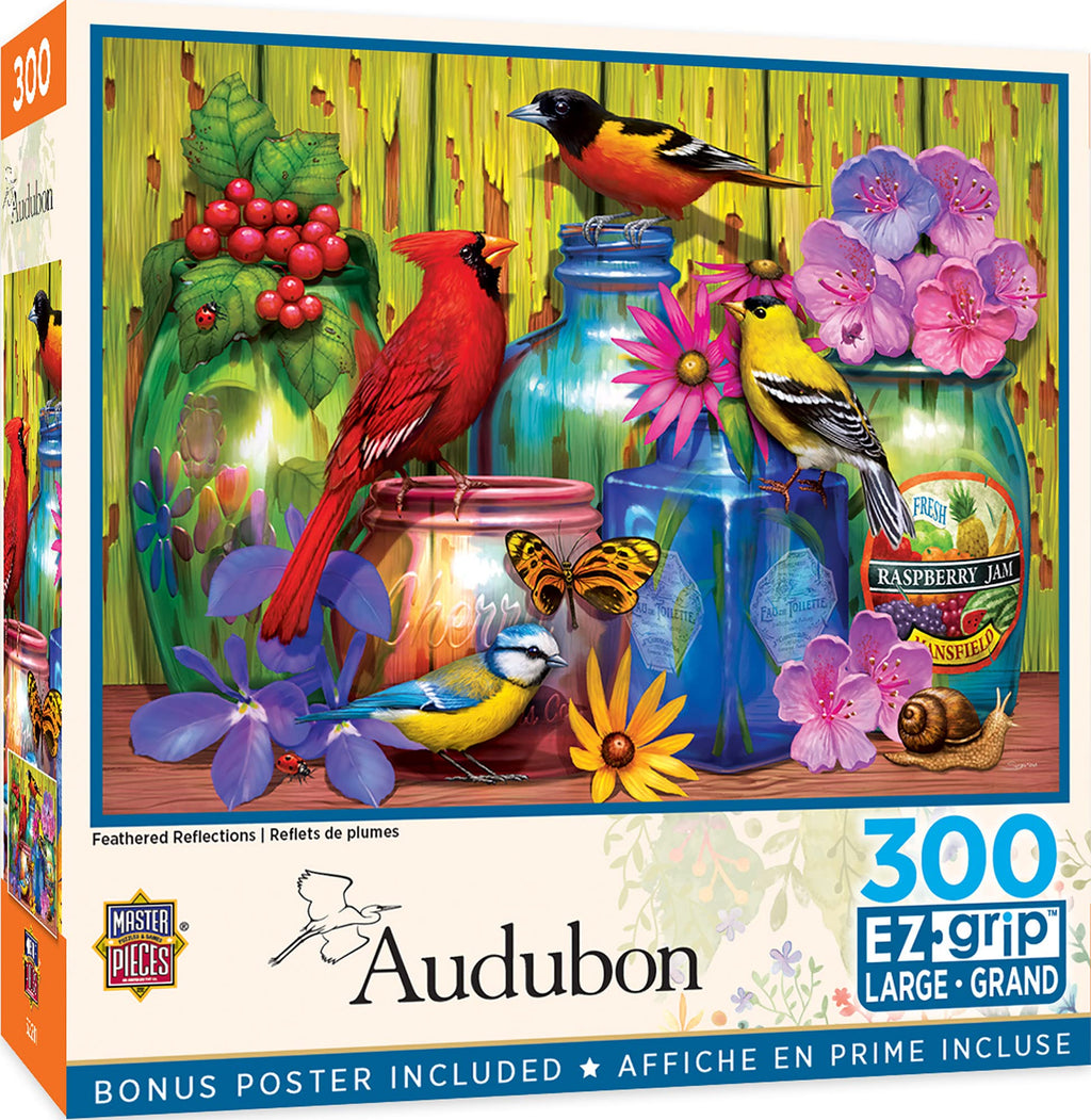 MasterPieces 300-Piece EZ Grip Jigsaw Puzzle – Feathered Reflections, 18x24 Inches