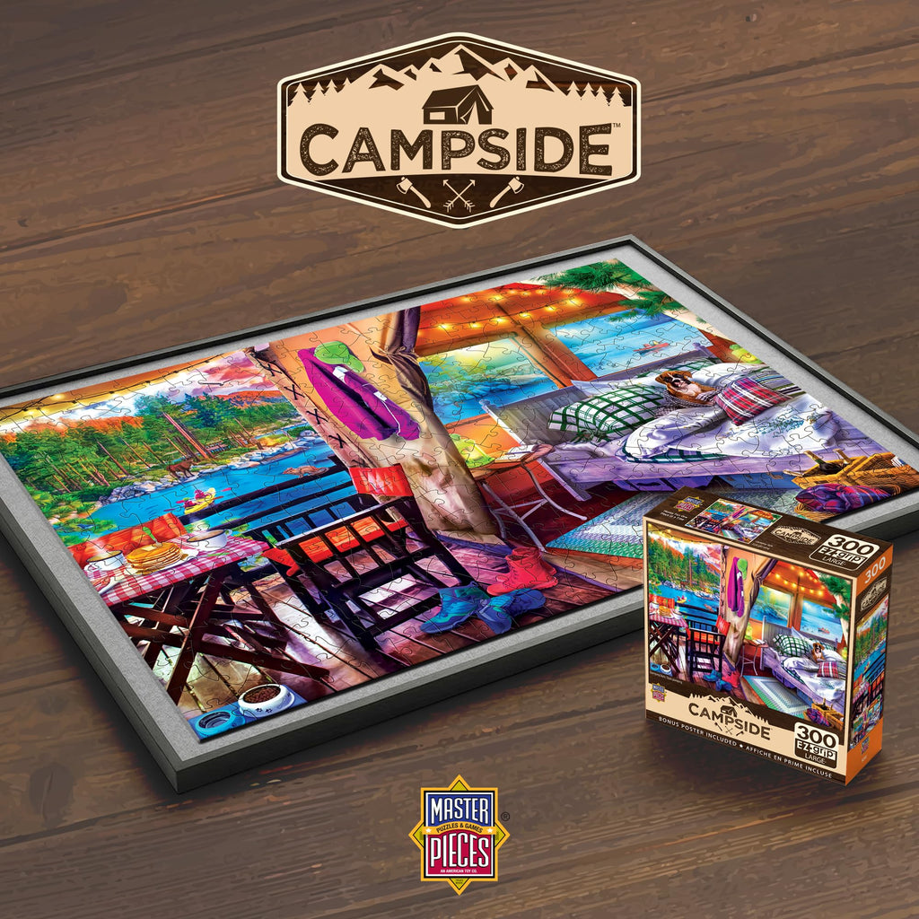 MasterPieces 300-Piece EZ Grip Jigsaw Puzzle – Glamping Style – 18x24 Inches – Oversized Pieces for Easy Handling