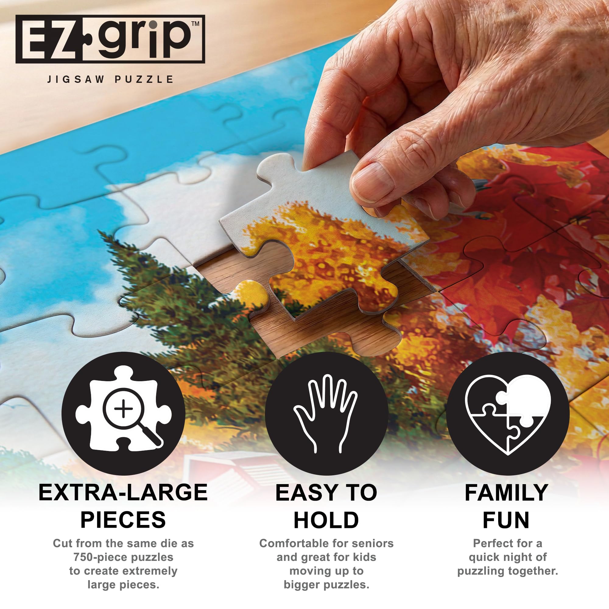 Masterpieces 300-Piece EZ Grip Jigsaw Puzzle – Harvest Breeze – 18x24 Inch