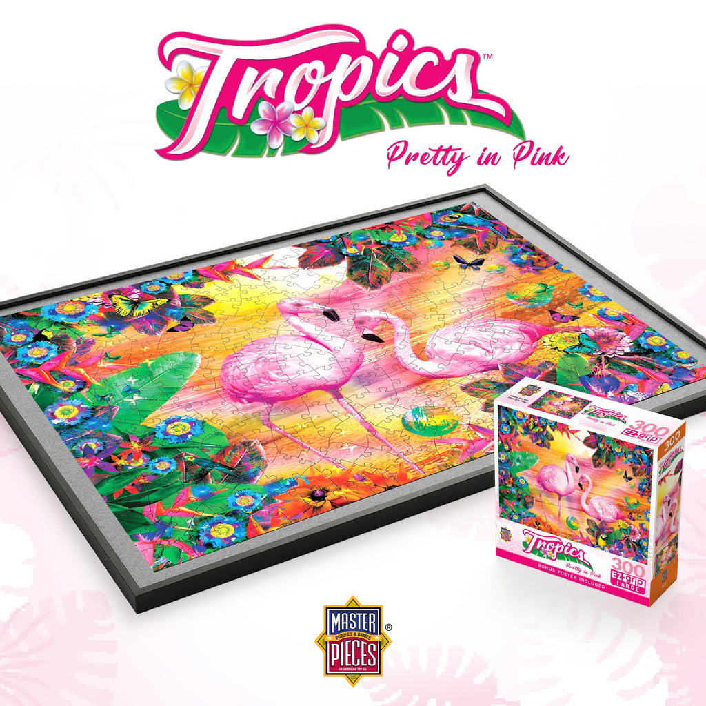 MasterPieces 300 Piece EZ Grip Jigsaw Puzzle – Pretty in Pink (18" x 24")