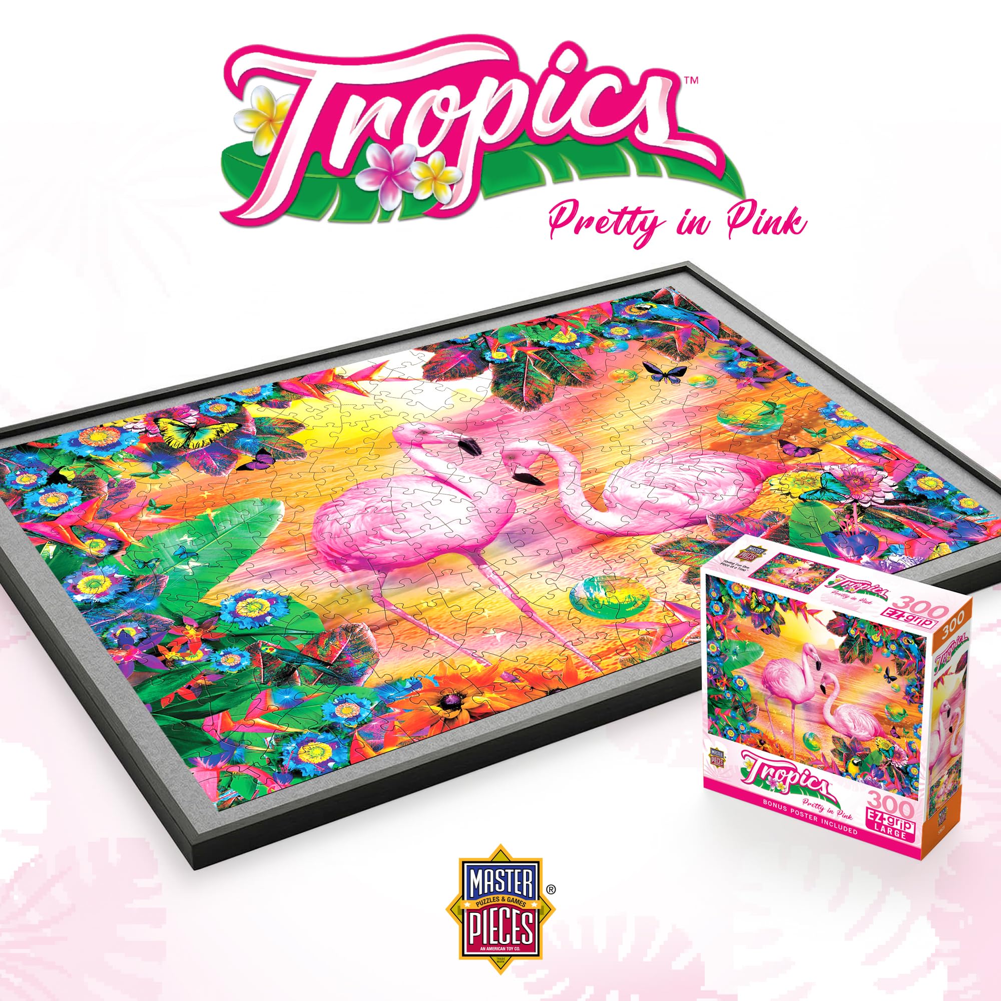 MasterPieces 300 Piece EZ Grip Jigsaw Puzzle – Pretty in Pink (18" x 24")