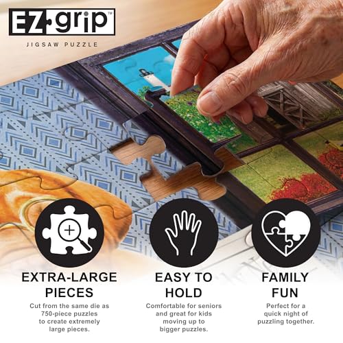 MasterPieces 300-Piece EZ Grip Jigsaw Puzzle – The Library – 18x24 Inches for Adults and Families