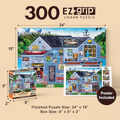 MasterPieces 300-Piece EZ Grip Jigsaw Puzzle: The Silver Trout, Large Pieces, Non-Glare, 18x24 Inches