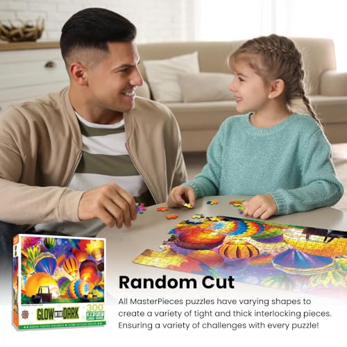 MasterPieces 300 Piece EZ Grip Tiger Puzzle – Glow-in-the-Dark, Large Easy-Grip Pieces, 18x24 inches