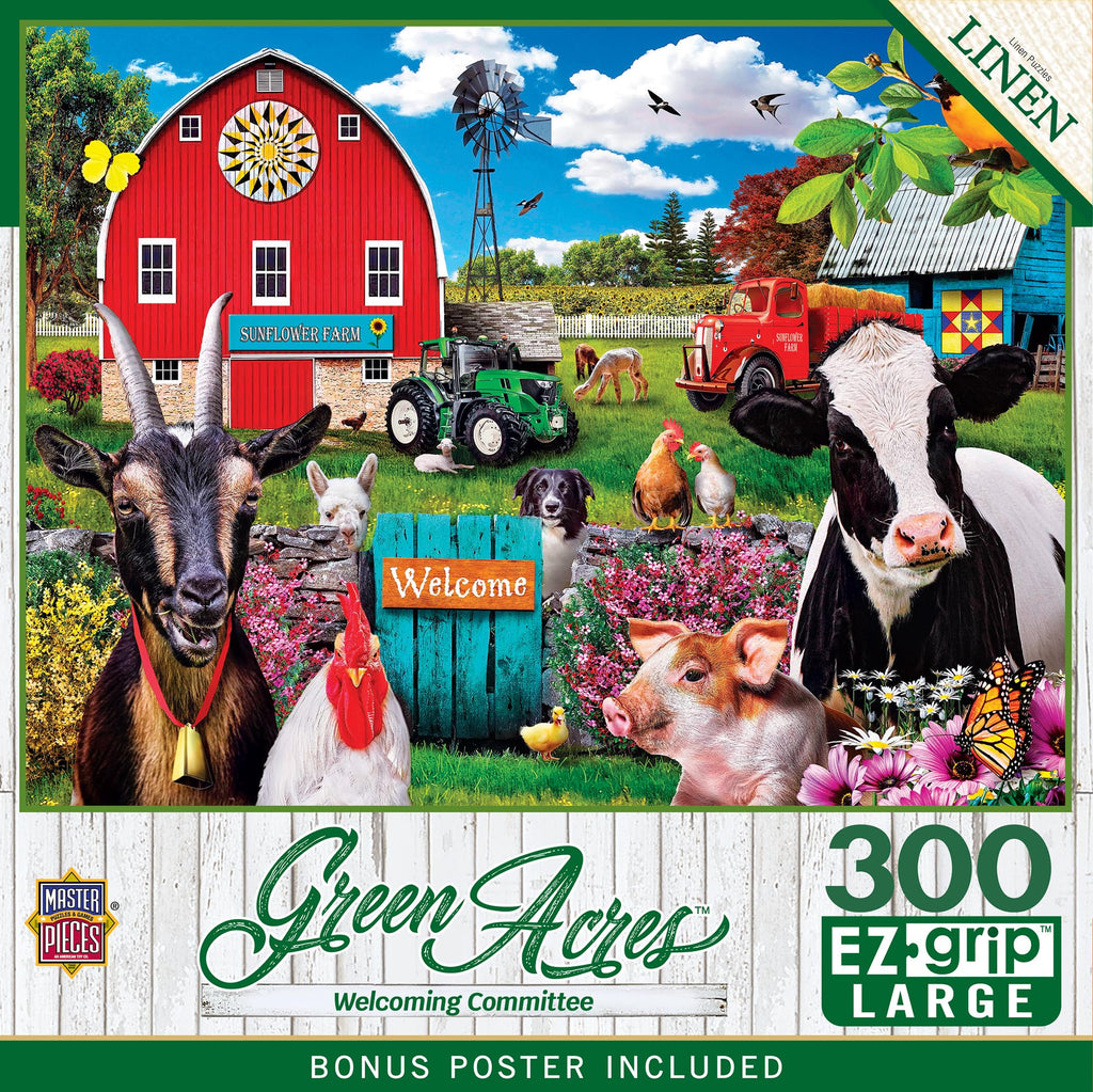 MasterPieces 300 Piece Jigsaw Puzzle – Large EZ Grip Shapes – Welcoming Committee Design – 18x24 Inches – Matte Finish