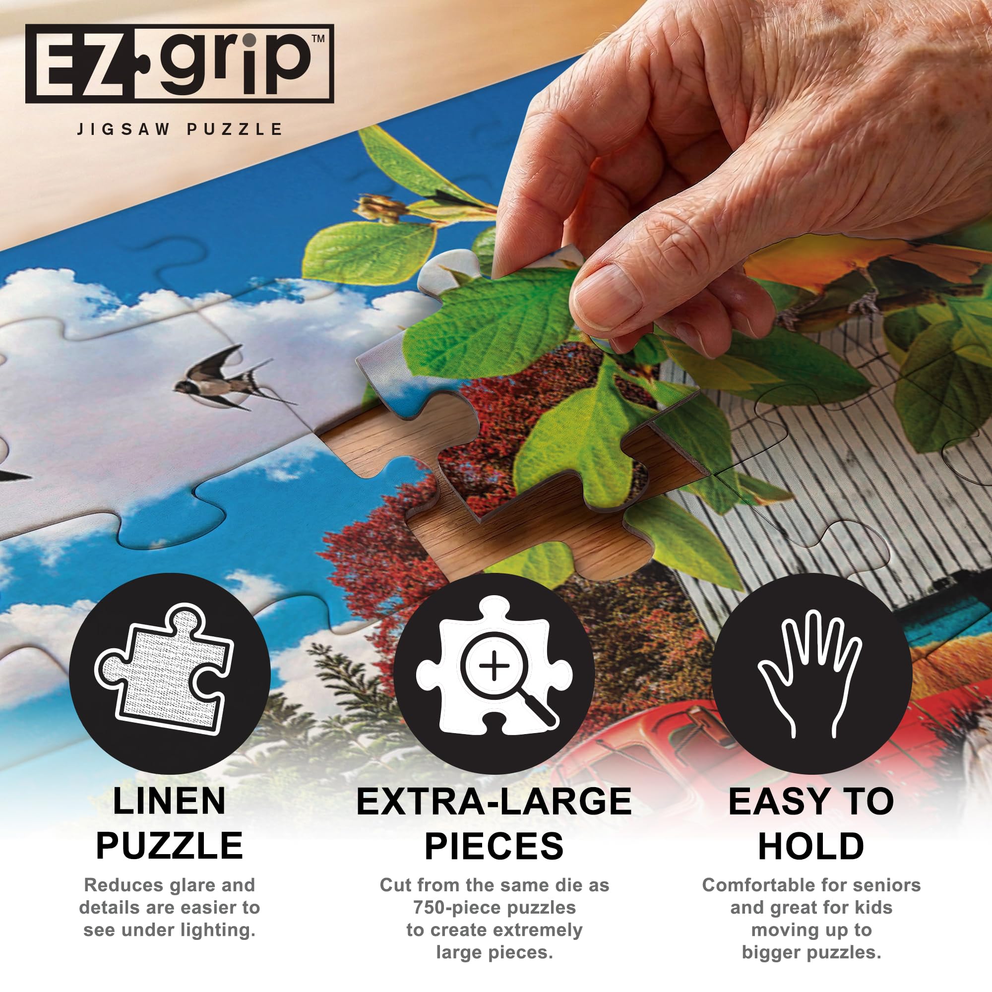 MasterPieces 300 Piece Jigsaw Puzzle – Large EZ Grip Shapes – Welcoming Committee Design – 18x24 Inches – Matte Finish