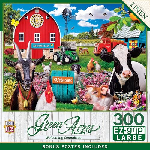 MasterPieces 300 Piece Jigsaw Puzzle – Large EZ Grip Shapes – Welcoming Committee Design – 18x24 Inches – Matte Finish