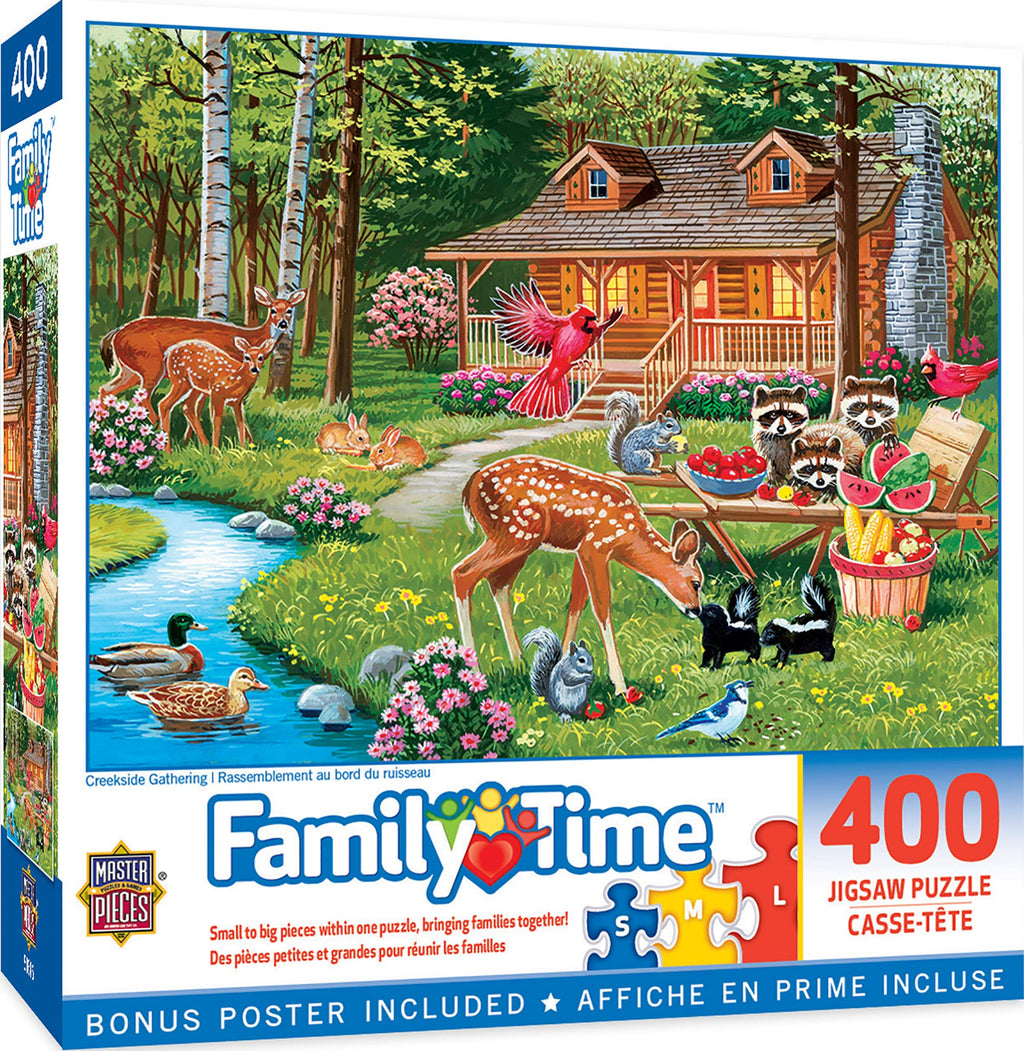 MasterPieces 400-Piece Creekside Gathering Jigsaw Puzzle – 18x24 Matte Finish Random Cut