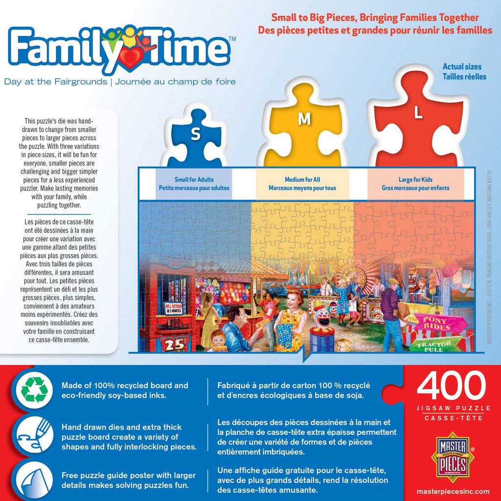 MasterPieces 400 Piece Jigsaw Puzzle - Day At the Fairgrounds - 18x24 Inches - Matte Finish, Random Cut, Eco-Friendly