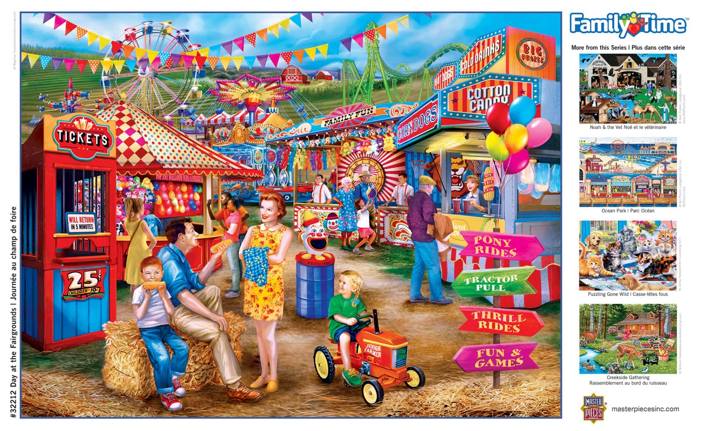 MasterPieces 400 Piece Jigsaw Puzzle - Day At the Fairgrounds - 18x24 Inches - Matte Finish, Random Cut, Eco-Friendly