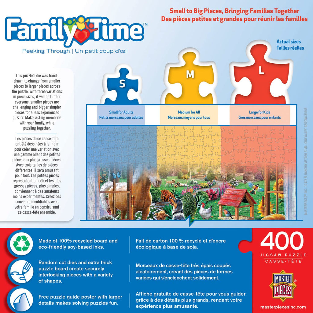 MasterPieces 400 Piece Jigsaw Puzzle – 18x24 Inches, Matte Finish, Random Cut, Eco-Friendly Materials