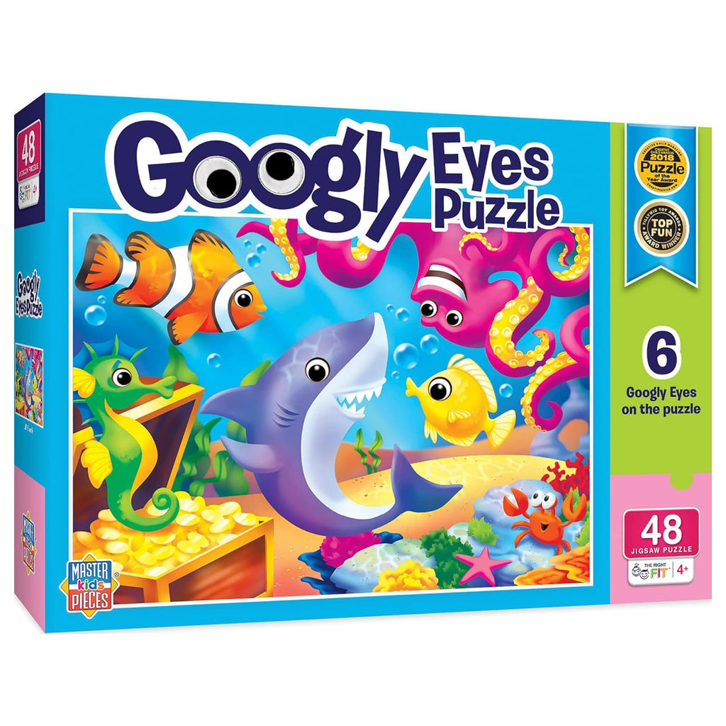 MasterPieces 48-Piece Googly Eyes Lil Shark Jigsaw Puzzle – 19x14 Inches, Recycled Materials, Ages 4+