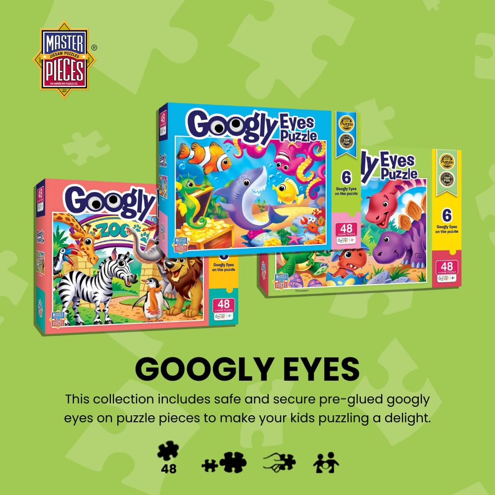 MasterPieces 48-Piece Pirate Jigsaw Puzzle with Googly Eyes – 19x14 Inches, Eco-Friendly