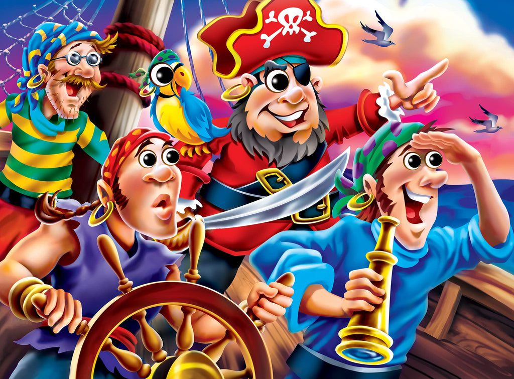MasterPieces 48-Piece Pirate Jigsaw Puzzle with Googly Eyes – 19x14 Inches, Eco-Friendly