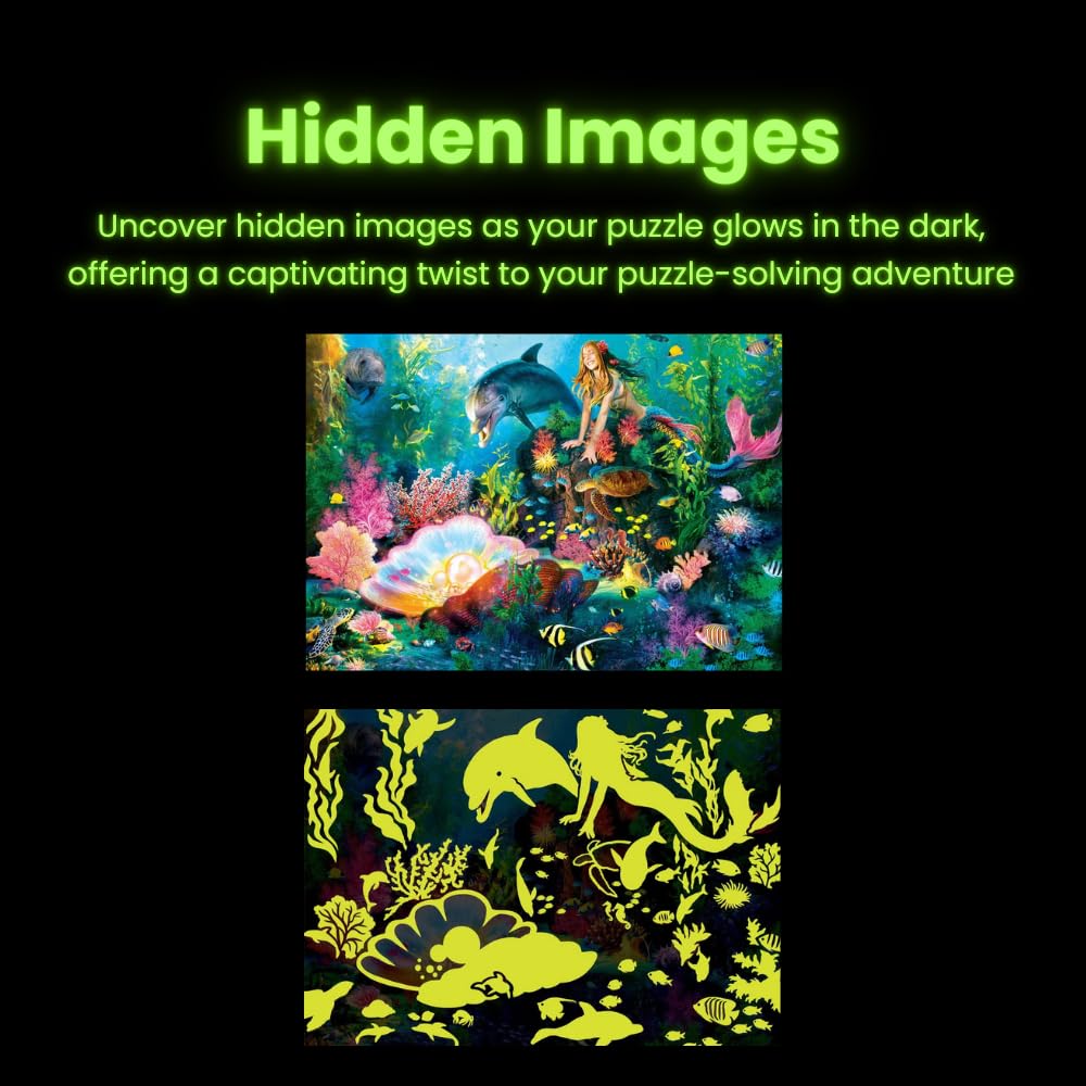 Masterpieces 500-Piece Glow-in-the-Dark Dinosaur Valley Jigsaw Puzzle - 15x21 Inches