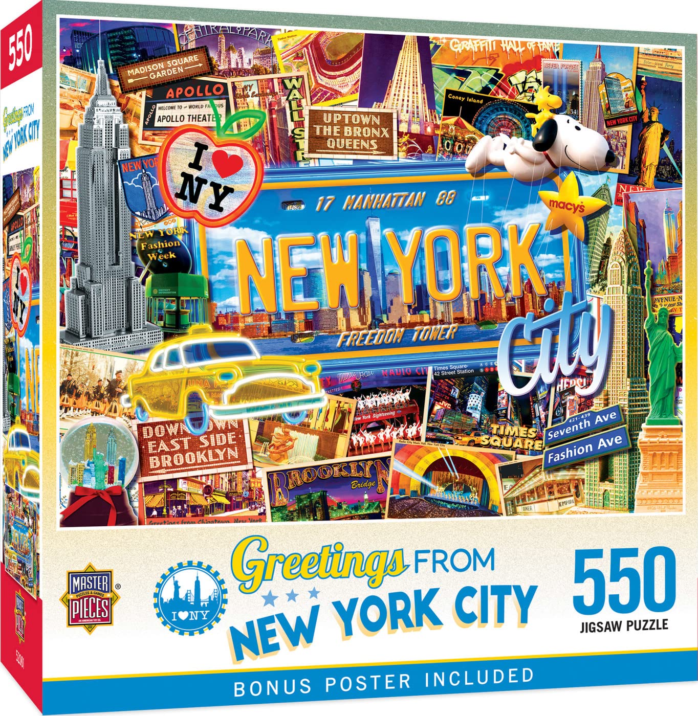 MasterPieces 550-Piece New York Jigsaw Puzzle – 18x24, Recycled Materials, Matte Finish