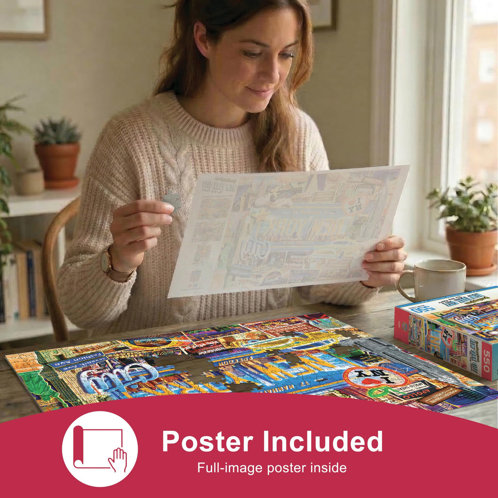 MasterPieces 550-Piece New York Jigsaw Puzzle – 18x24, Recycled Materials, Matte Finish