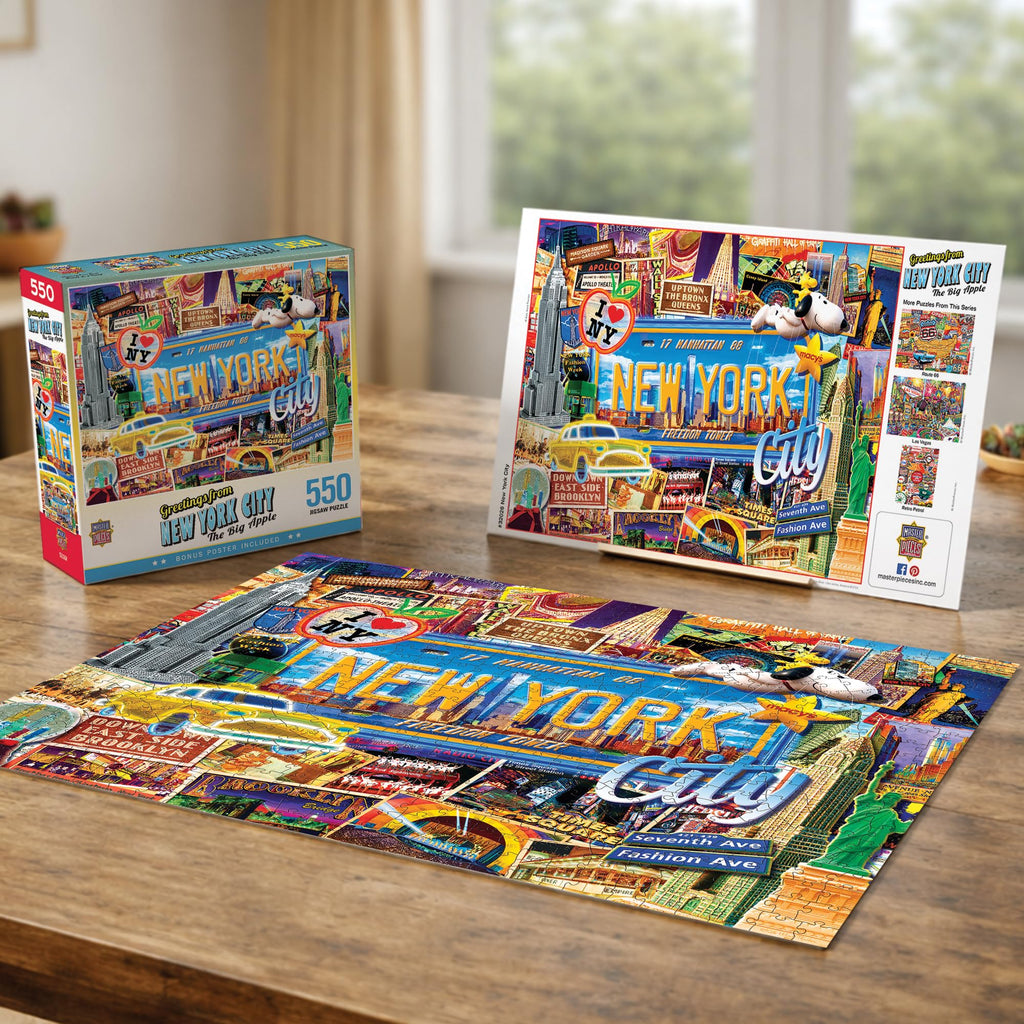 MasterPieces 550-Piece New York Jigsaw Puzzle – 18x24, Recycled Materials, Matte Finish