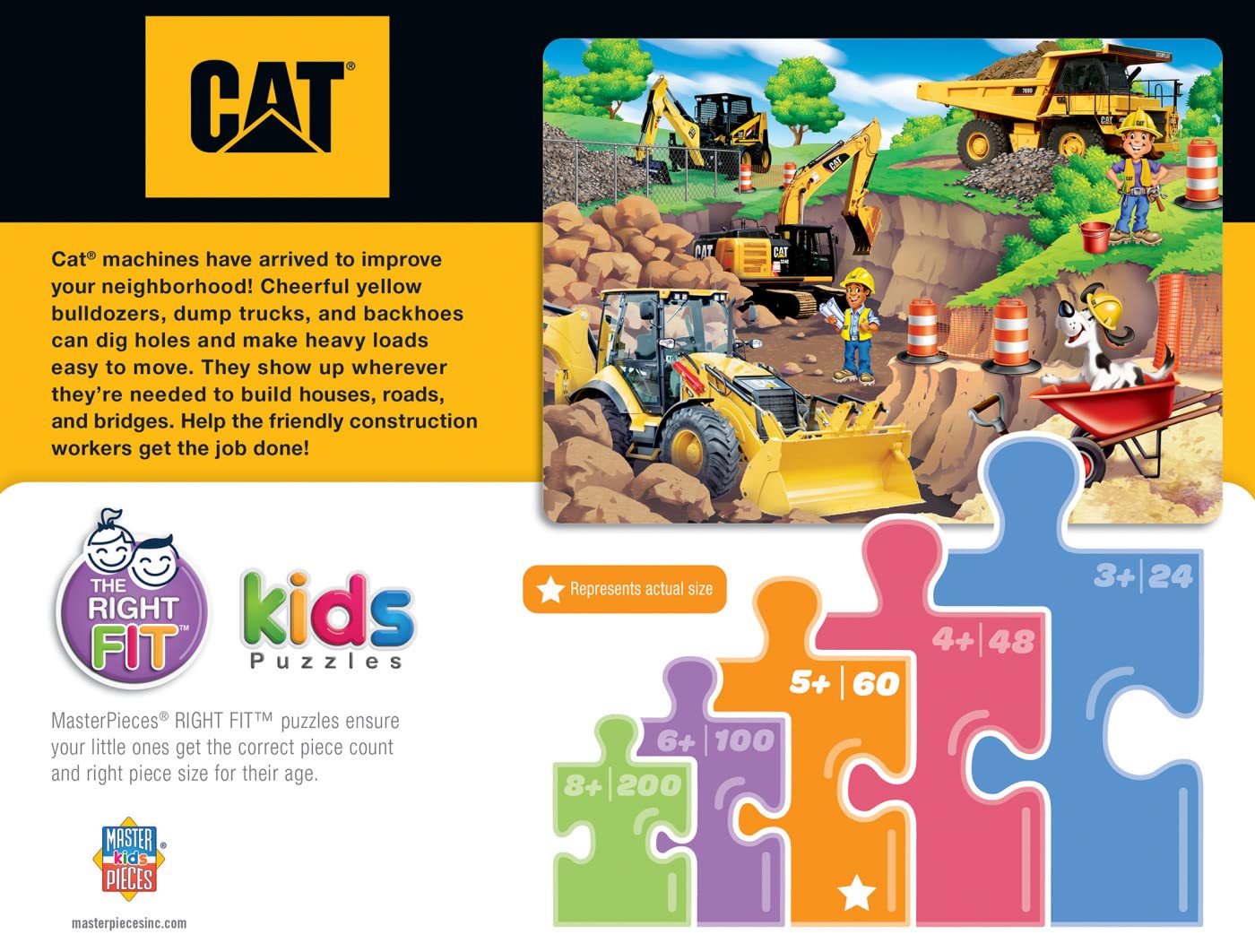 MasterPieces 60-Piece CAT Quarry Jigsaw Puzzle for Kids Ages 5+