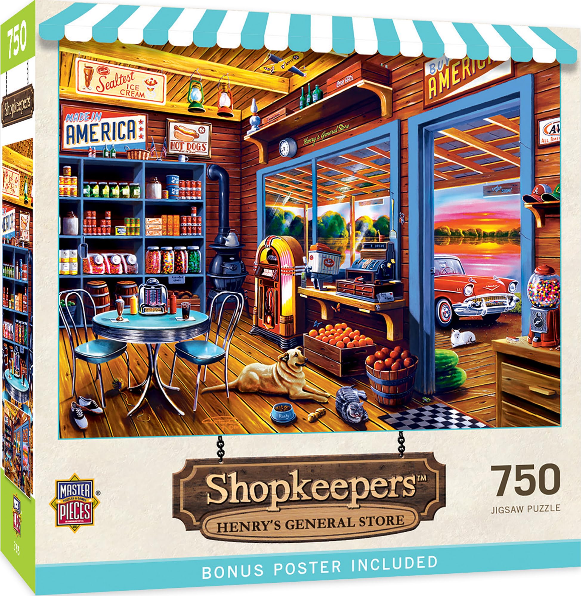Masterpieces 750-Piece Jigsaw Puzzle - Henry's General Store - 18x24 Inch