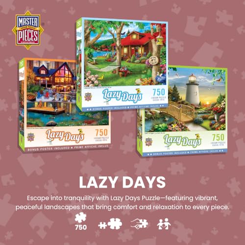 Masterpieces 750 Piece Jigsaw Puzzle for Adults and Kids – Flying to Flower Farm – 18x24 Inches