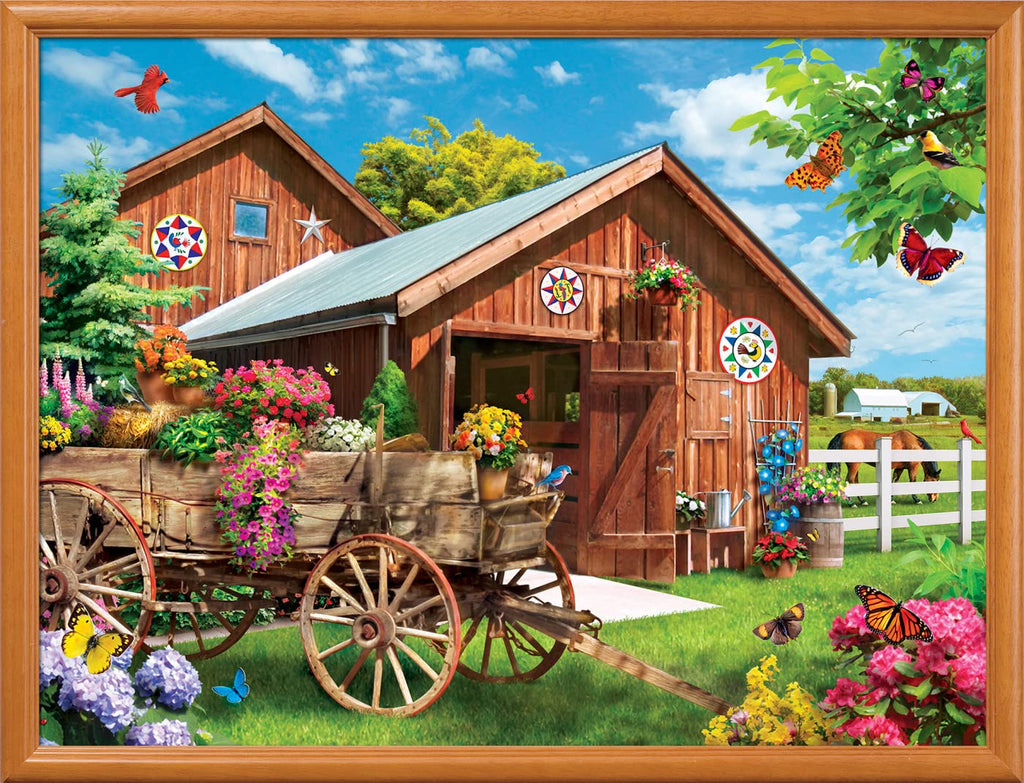 Masterpieces 750 Piece Jigsaw Puzzle for Adults and Kids – Flying to Flower Farm – 18x24 Inches
