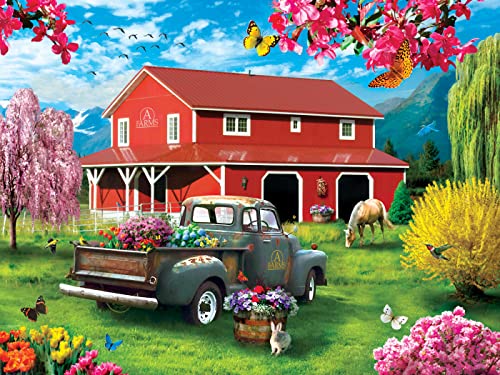 MasterPieces 750 Piece Jigsaw Puzzle for Adults & Family – A Farm's Alive (18"x24")