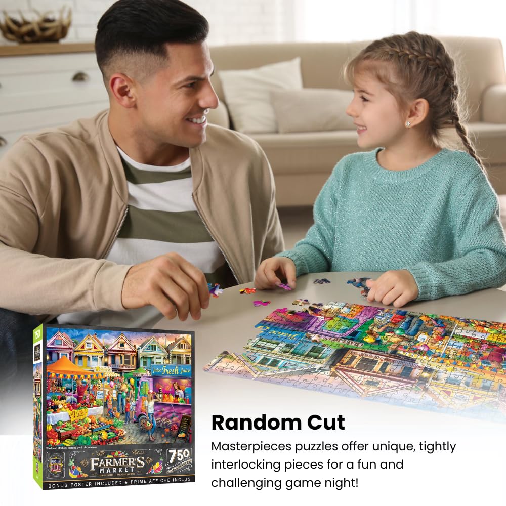 MasterPieces 750 Piece Jigsaw Puzzle – Town Square Booths, 18x24, Matte Finish