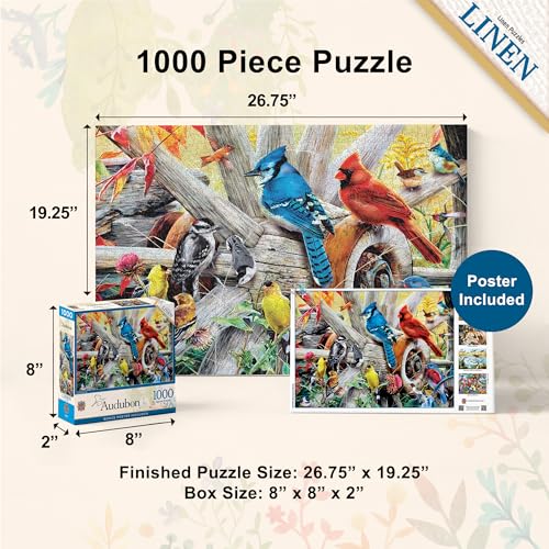 MasterPieces Backyard Birds 1000 Piece Jigsaw Puzzle – Random Cut, Matte Finish, Eco-Friendly Materials