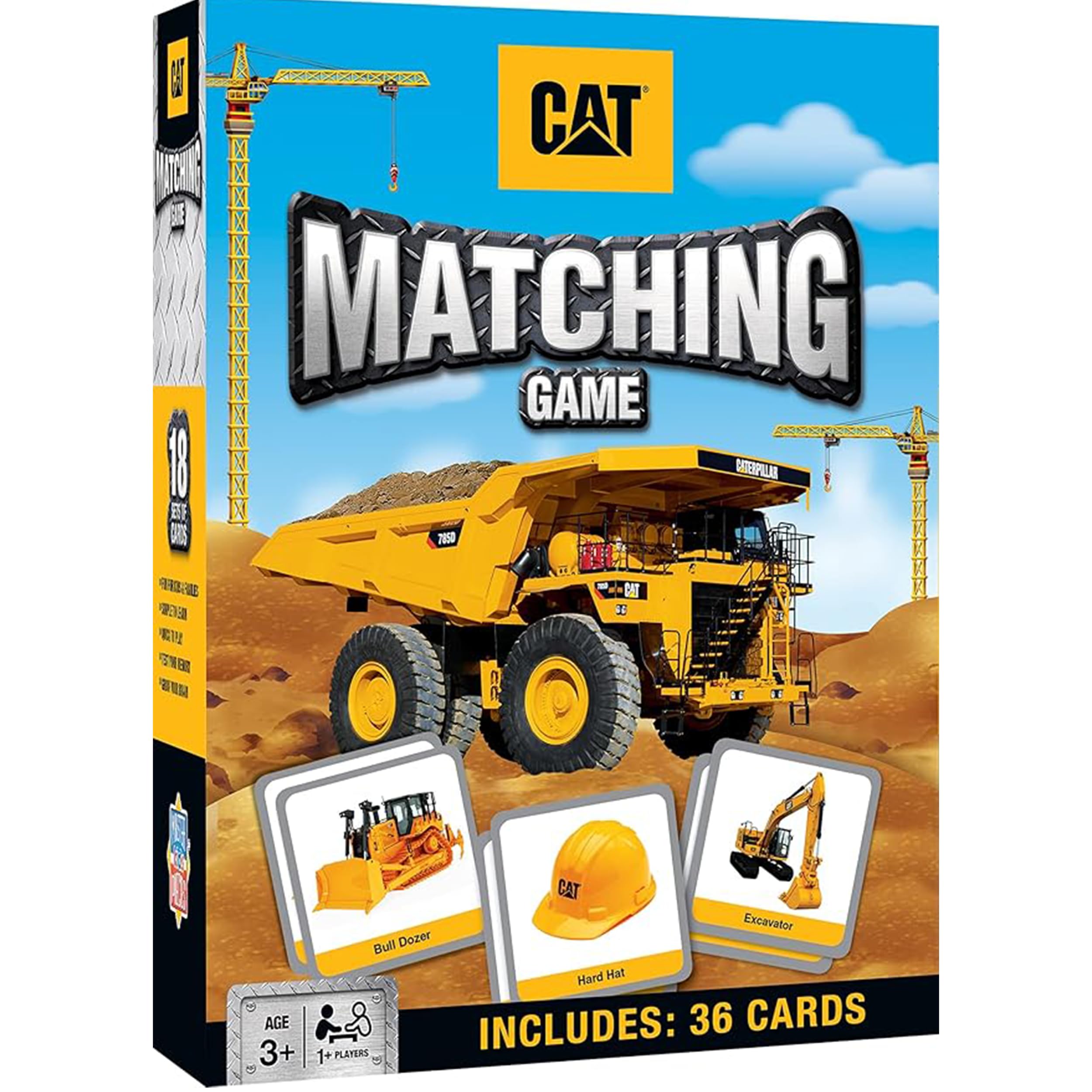 MasterPieces CAT Picture Matching Card Game – Construction Vehicles for Kids Ages 3+