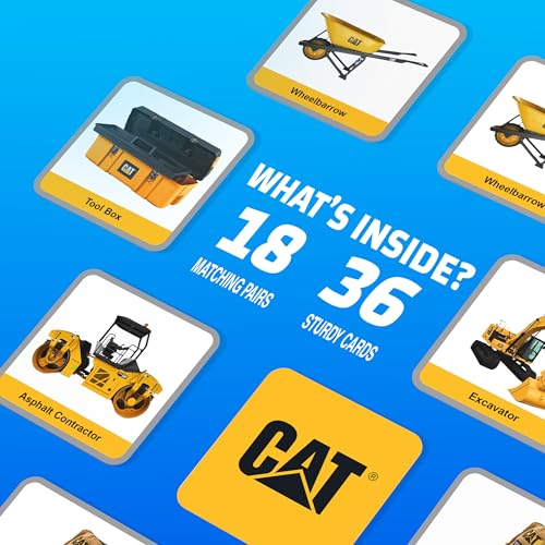 MasterPieces CAT Picture Matching Card Game – Construction Vehicles for Kids Ages 3+