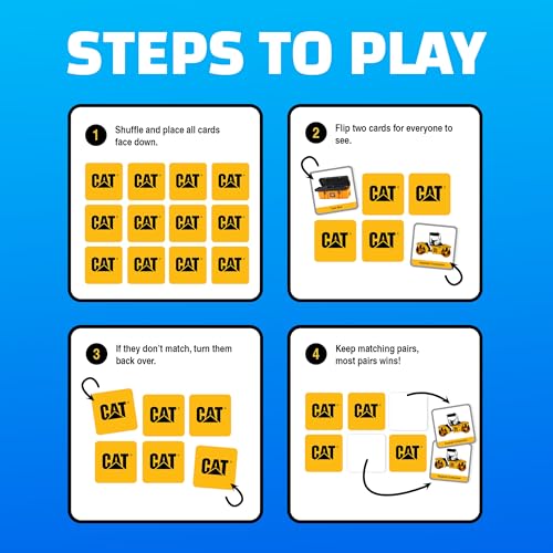 MasterPieces CAT Picture Matching Card Game – Construction Vehicles for Kids Ages 3+