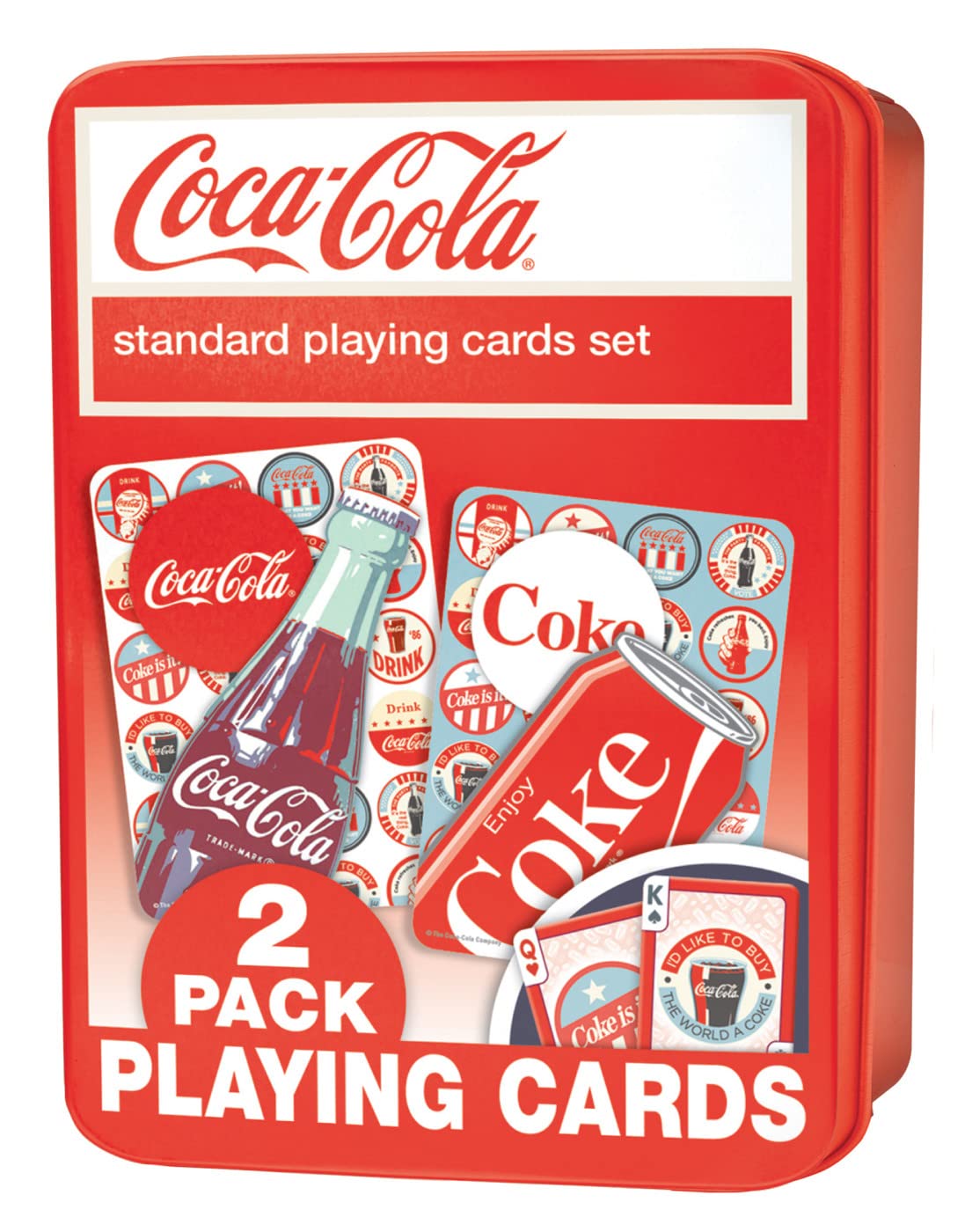 MasterPieces Coca-Cola Playing Cards (2 Decks) – Officially Licensed 54-Card Tin Set
