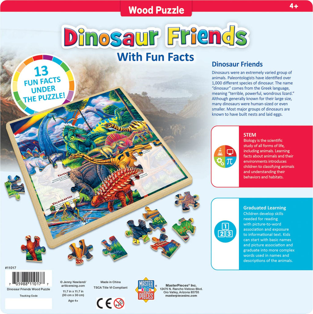 Masterpieces Dinosaur Friends 48-Piece Jigsaw Puzzle for Kids - 12x12 Inches