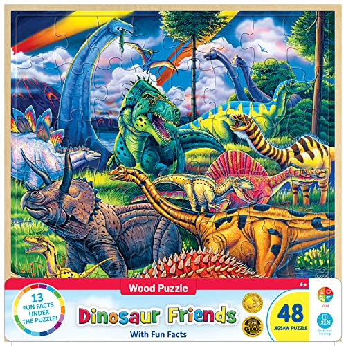 Masterpieces Dinosaur Friends 48-Piece Jigsaw Puzzle for Kids - 12x12 Inches