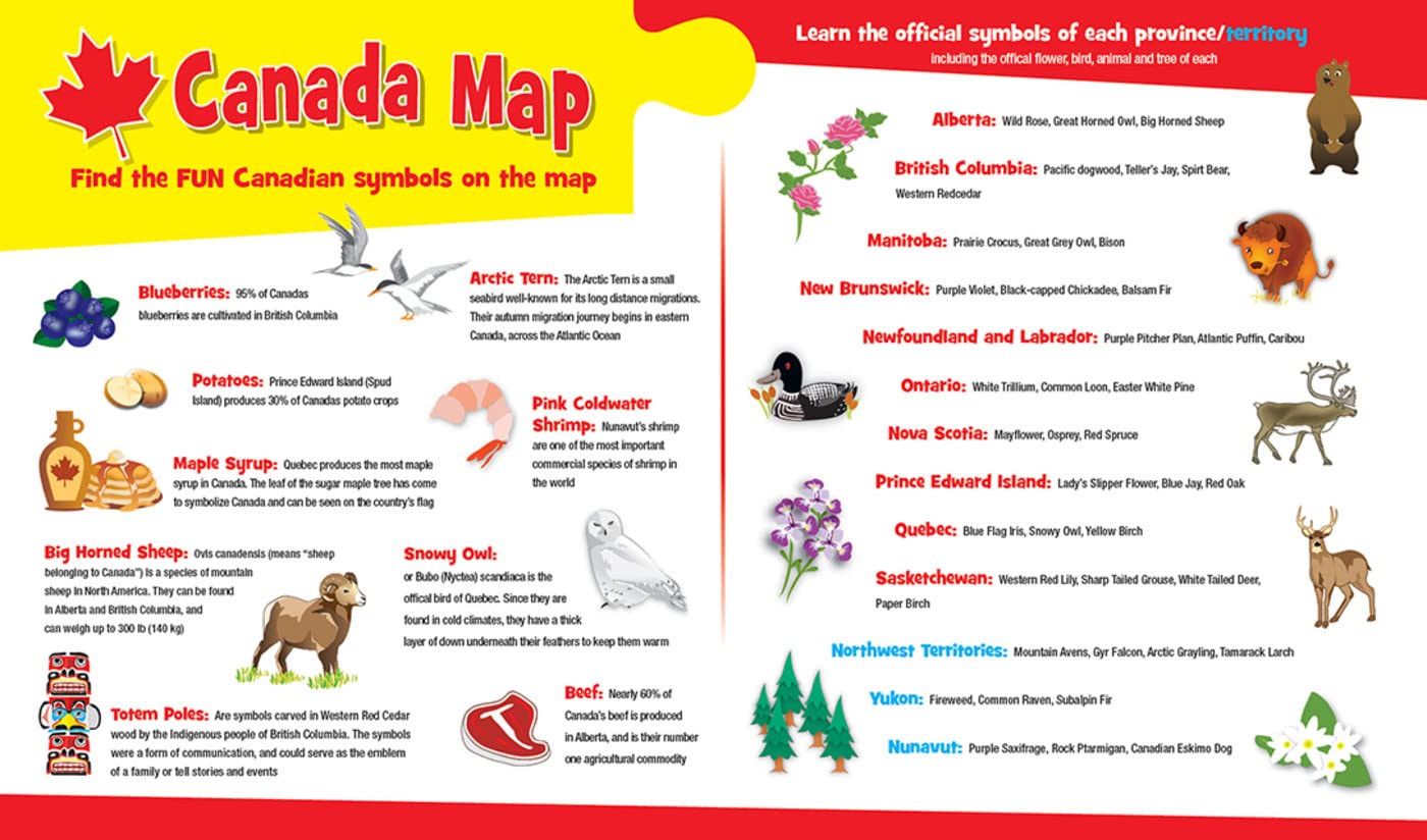 MasterPieces Explorers 60-Piece Canada Map Jigsaw Puzzle – Eco-Friendly & Durable