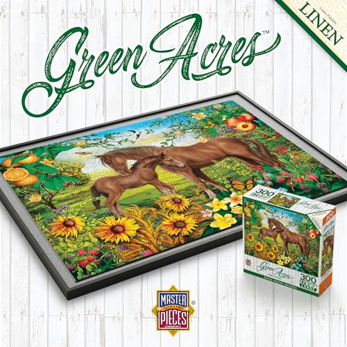 Masterpieces EZ Grip 300 Piece Jigsaw Puzzle - Neighs & Nuzzles - 18x24 Large Piece Puzzle