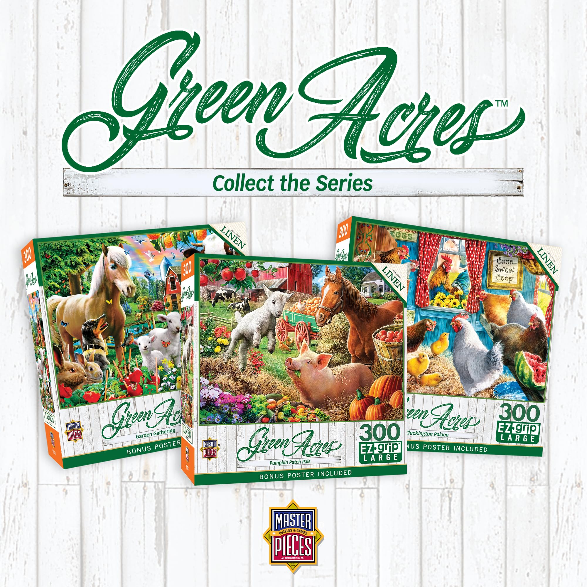 Masterpieces EZ Grip 300 Piece Jigsaw Puzzle - Neighs & Nuzzles - 18x24 Large Piece Puzzle