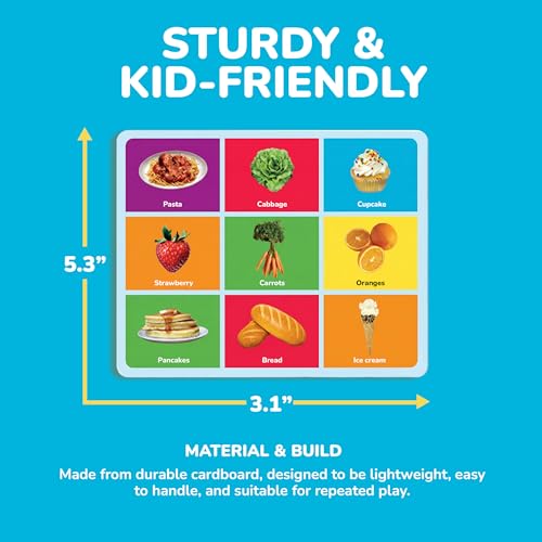 MasterPieces Food Bingo Game – Fun Family Bingo with Team-Themed Tokens for Ages 3+