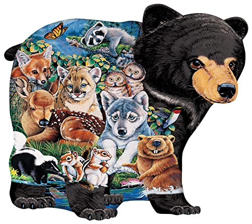 MasterPieces Forest Friends 100-Piece Shaped Jigsaw Puzzle for Kids – 14x19 Inches with Fun Facts