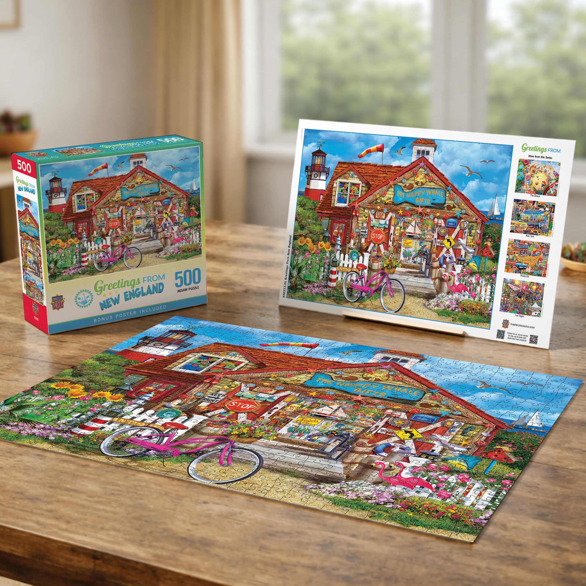 MasterPieces Greetings from New England 550 Piece Jigsaw Puzzle – 18x24 Inch, Recycled Materials