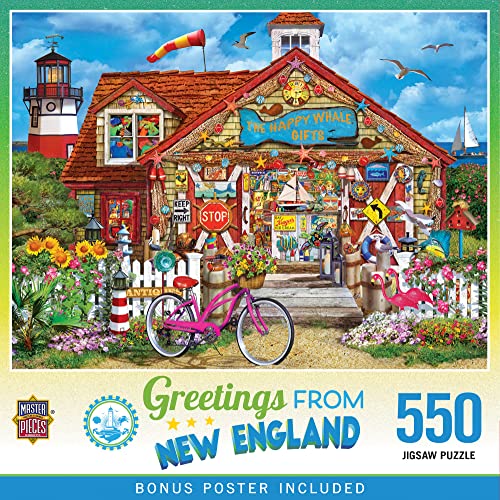 MasterPieces Greetings from New England 550 Piece Jigsaw Puzzle – 18x24 Inch, Recycled Materials