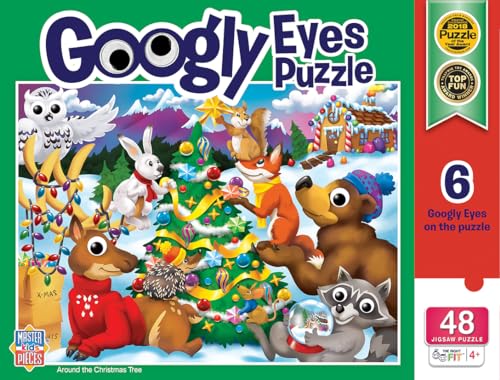 Masterpieces Holiday Googly Eyes Around the Christmas Tree 48-Piece Puzzle