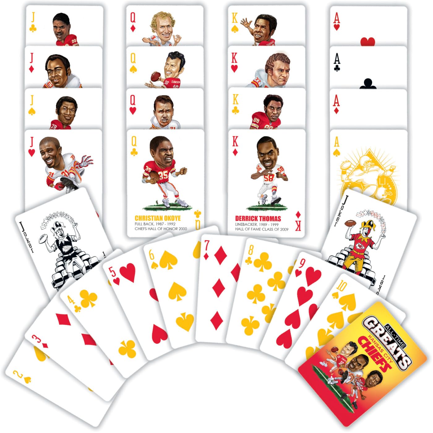 Masterpieces Kansas City Chiefs Official NFL Playing Cards – 52 Cards + 2 Jokers, Custom Team Art
