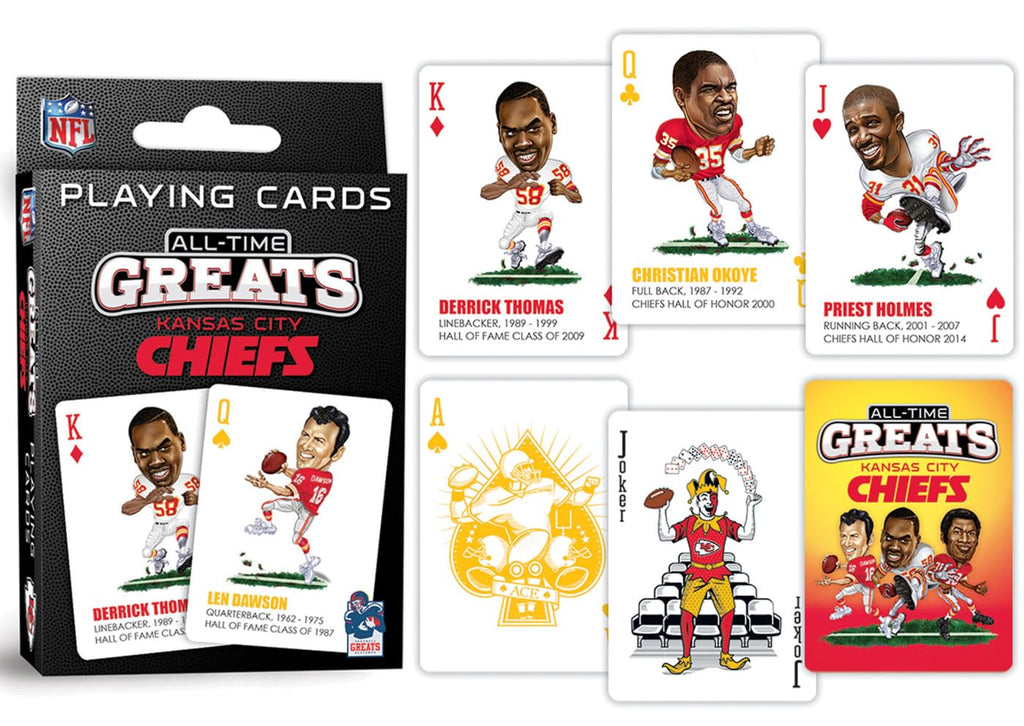 Masterpieces Kansas City Chiefs Official NFL Playing Cards – 52 Cards + 2 Jokers, Custom Team Art